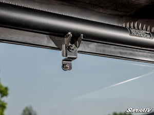SuperATV CFMOTO UForce 600 rear windshield, clamp detail