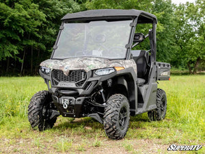 SuperATV full windshield on a CFMOTO UForce 600, angle view