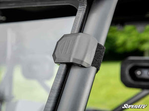 SuperATV full windshield on a CFMOTO UForce 600, mounted view