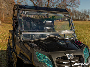 SuperATV flip windshield on a CFMOTO UForce 800, angle view