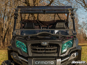 SuperATV flip windshield on a CFMOTO UForce 800, side view