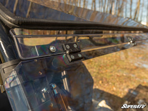 SuperATV flip windshield on a CFMOTO UForce 800, detail view