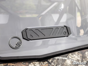 SuperATV vented full windshield for the CFMOTO UForce 800 XL, BreezeRite vent closed