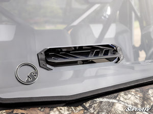 SuperATV vented full windshield for the CFMOTO UForce 800 XL, BreezeRite vent open