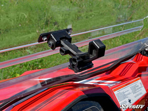 SuperATV CFMOTO ZForce 500/800/1000 Flip Windshield, installed view