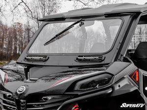 SuperATV glass windshield for the CFMOTO ZForce 800 Trail, angle view
