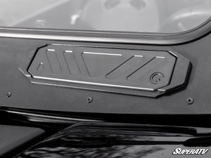 SuperATV glass windshield for the CFMOTO ZForce 800 Trail, cab view