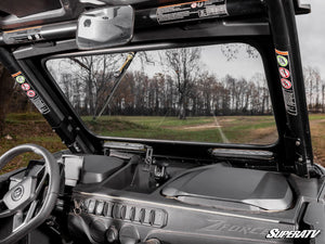 SuperATV glass windshield for the CFMOTO ZForce 800 Trail, detail view