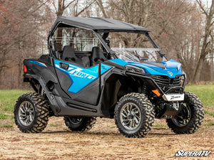 SuperATV half windshield on a CFMOTO ZForce 800 Trail, angle view