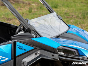 SuperATV half windshield on a CFMOTO ZForce 800 Trail, cab view