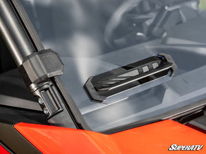 SuperATV vented full windshield on a CFMOTO ZForce 800 Trail, cab view