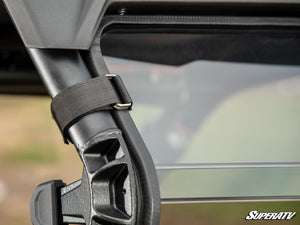 SuperATV rear windshield on a CFMOTO ZForce 950 Trail, cab view