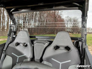 SuperATV rear windshield on a CFMOTO ZForce 950 Trail, detail view
