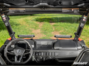 SuperATV vented full windshield on a CFMOTO ZForce 950 Trail, mounted view