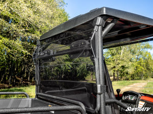 SuperATV light-tint rear windshield, bracket and seal close-up