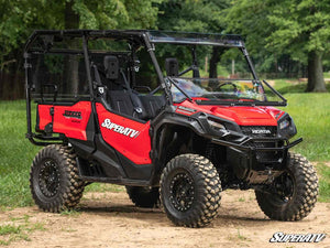 SuperATV 3-in-1 windshield on a Honda Pioneer 1000, angle view