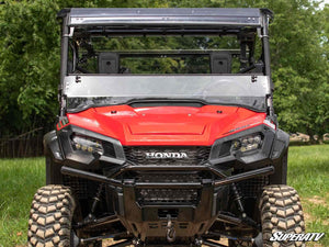 SuperATV 3-in-1 windshield on a Honda Pioneer 1000, installed close-up