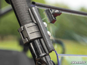 SuperATV 3-in-1 windshield on a Honda Pioneer 1000, detail view
