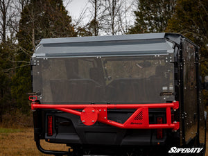 SuperATV rear flip windshield on a Honda Pioneer 1000-5, angle view