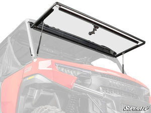 SuperATV flip windshield on a Honda Pioneer 1000, front view