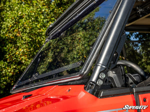 SuperATV flip windshield on a Honda Pioneer 1000, mounted view