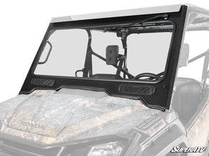 SuperATV glass windshield on a Honda Pioneer 1000, front view