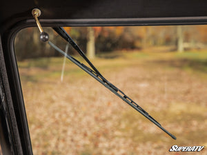 SuperATV glass windshield on a Honda Pioneer 1000, detail view