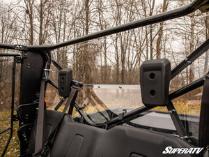 SuperATV rear windshield on a Honda Pioneer 1000, angle view