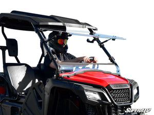 SuperATV flip windshield on a Honda Pioneer 500, front view