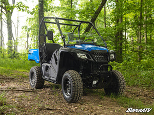 SuperATV half windshield on a Honda Pioneer 520, angle view