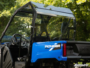 SuperATV rear windshield on a Honda Pioneer 520, detail view