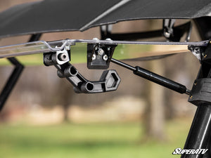SuperATV flip windshield on a Honda Pioneer 700, cab view
