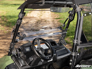 SuperATV flip windshield on a Honda Pioneer 700, mounted view