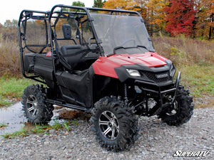 SuperATV full windshield on a Honda Pioneer 700, installed close-up