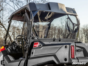 SuperATV rear windshield on a Honda Pioneer 700, detail view