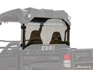 SuperATV rear windshield on a John Deere Gator 825i, front view
