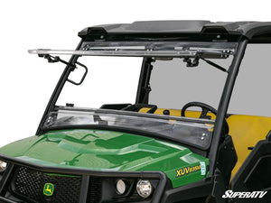 SuperATV flip windshield on a John Deere Gator XUV 835, front view
