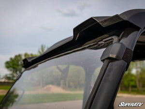 SuperATV full windshield on a John Deere Gator XUV 835, angle view