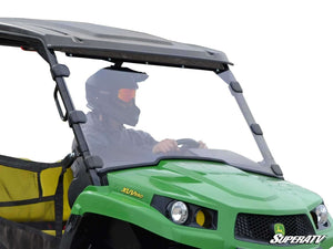 SuperATV full windshield on a John Deere Gator XUV, front view
