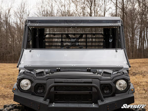 SuperATV 3-in-1 windshield on a Kawasaki Mule Pro, angle view