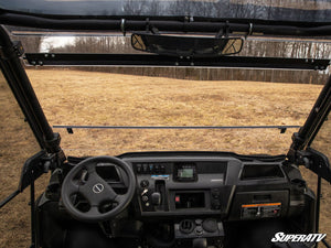 SuperATV 3-in-1 windshield on a Kawasaki Mule Pro, mounted view