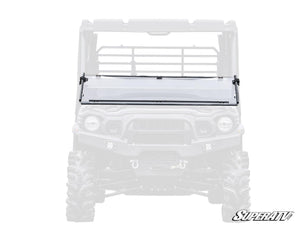 SuperATV flip down windshield on a Kawasaki Mule Pro, front view
