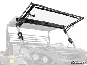 SuperATV flip windshield on a Kawasaki Mule Pro-FXR, front view