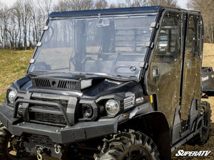 SuperATV full windshield on a Kawasaki Mule Pro, side view