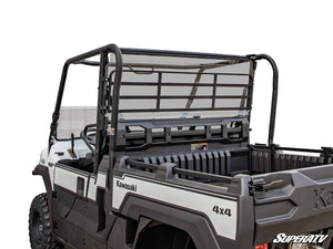 SuperATV rear windshield on a Kawasaki Mule Pro FX, front view