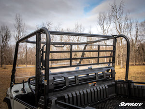 SuperATV rear windshield on a Kawasaki Mule Pro FX, side view