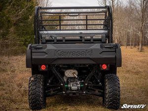 SuperATV rear windshield on a Kawasaki Mule Pro FX, cab view