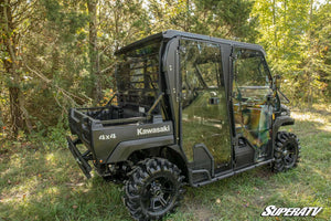 SuperATV rear windshield on a Kawasaki Mule Pro FXT, side view