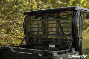 SuperATV rear windshield on a Kawasaki Mule Pro FXT, cab view