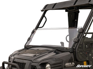 SuperATV half windshield on a Kawasaki Mule Pro, front view